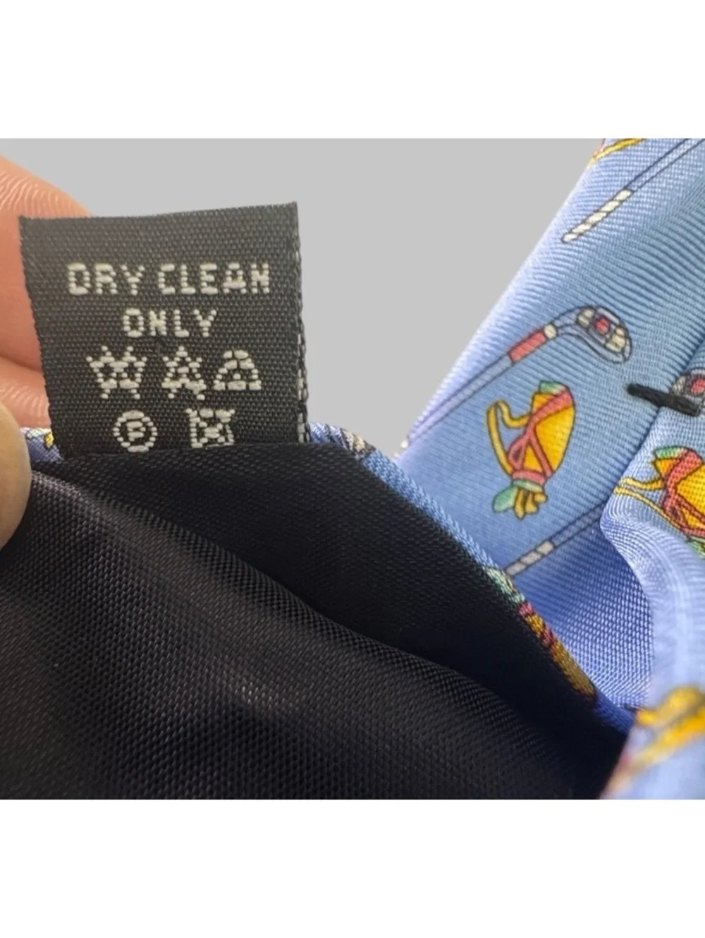 Louis Dell’Olio Golf Tie 100% Silk Made Italy Blue Golf Clubs Bags Necktie